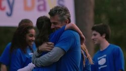 Volunteers gather for community picnic Stock Footage