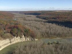 Flight Over River In Letchworth Park Stock Footage