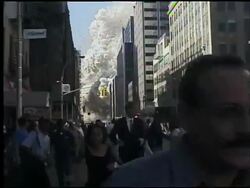 September 11th attack on the World Trade Center Stock Footage