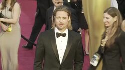 CLEAN: Oscars: Pitt, Clooney and Dujardin on the red carpet News Clip
