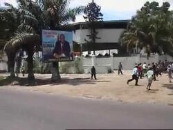 Congolese police fighting with angry Bemba supporters News Clip