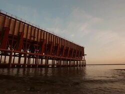 L/S Almeria harbour w/ fisherman Stock Footage