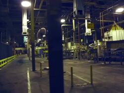 Abandonded auto component factory Stock Footage
