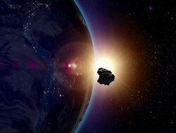 Meteoroid heading for South America Stock Footage