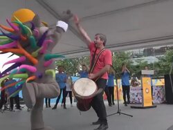 Welcoming Ceremony in Athletes' Village, Toronto, PanAm Games Stock Footage