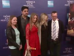 Cara Seymour, producers Riaz Tyab and Jen Gatien, Riley Keough, and director Bradley at 'Jack and Diane' Premiere - 2012 Tribeca Film Festival Stock Footage