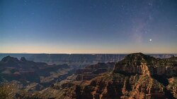 Stars and Planes over the Grand Canyon Stock Footage