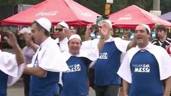 CLEAN : Argentinian and Nigerian fans react with disgust to Suarez bite News Clip