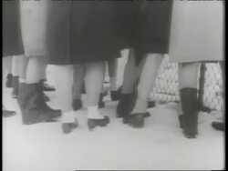 Throngs of movie goers stand in front of Loew's Poli movie theater waiting for Frank Sinatra to arrive at the premier of Neptune's Daughter. News Clip