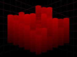 Animated Red Bar Chart in 3D Stock Footage