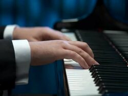HD DOLLY: Pianist's Hands Stock Footage