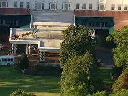 MS AERIAL ZO View of pinehurst resort / North Carolina, United States Stock Footage