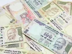 Indian Rupee currency bills banknote falling Stock Footage