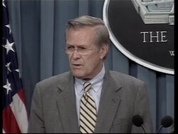Rumsfeld's Pentagon briefing comments on Iraq News Clip