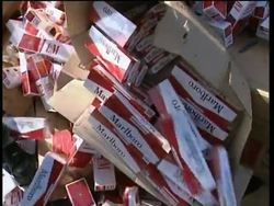 Cigarettes destined for smuggling into EU are destroyed News Clip