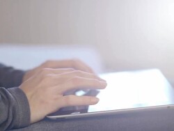 Using Digital Tablet Stock Footage