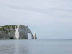 Etretat Left Cliff and sea LV - HD Stock Footage