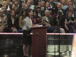2008 HA WS Vice-presidential candidate Governor Sarah Palin speaking at Republican National Convention on September 3, 2008 / Minneapolis, Minnesota, USA / AUDIO Stock Footage