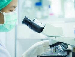 Scientist and bio lab experiment Stock Footage