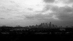 Black and White Austin Texas Capital City Skyline Overlooking Entire Downtown Zilker Park Clubhouse View Stock Footage