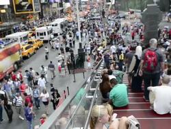 Multiple Angles of TKTS Red Steps, Times Square, New York City Stock Footage