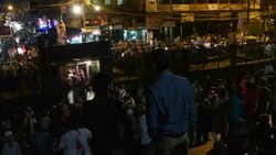 Crowd of people are seen coming out from Jama Masjid after offering namaz, prayers, on occasion of Ramadan Stock Footage