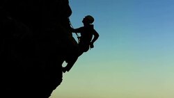 HD: Rock Climber In Action Stock Footage