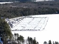 2013 USA Hockey Pond Hockey National Championships, Eagle River, Wisconsin, 02/07/13 (Photographer - Bruce Bennett) Stock Footage