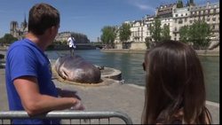 Life size whale sculpture on Paris' Seine River Instructional Video