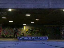 MS LA Shot of Skaters at Southbank skate park / London, United Kingdom  Stock Footage