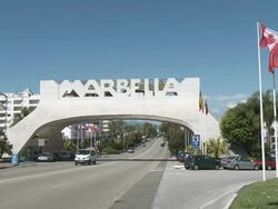 WS Gate of city / Marbella, Andalusia, Spain        Stock Footage