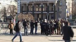 Women's group demo outside Chernobyl meeting, Greenpeace flashmob News Clip