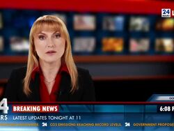 HD: Female Newsreader Presenting The News Stock Footage