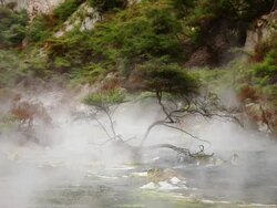 SLOW MOTION: Mist over Stream Stock Footage