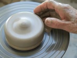 potter's hands creating Stock Footage