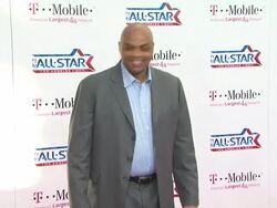 Charles Barkley at the T-Mobile Magenta Carpet At The 2011 NBA All-Star Game at Los Angeles CA. (Footage by WireImage Video/GettyImages) Stock Footage