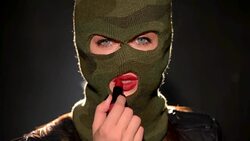 Dangerous and beautiful criminal girl Stock Footage