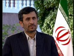 English dubbed interview with Ahmadinejad, pt. 2 Stock Footage
