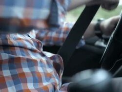 HD: Man Tightened A Seatbelt Stock Footage