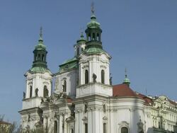 MS View of st.nickolos church / Prague, Hlavni mesto Praha, Czech Republic Stock Footage