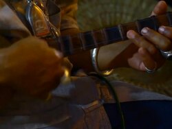 traditional Chiang Mai wood guitar ,Thailand Stock Footage