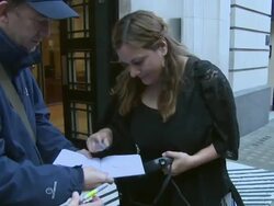 Rumer at Celebrity Sightings on 28th October 2014 in London, England. Stock Footage