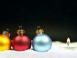 Christmas Baubles with candle Stock Footage