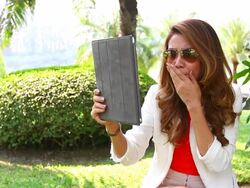 HD:Young business woman chat with her friend. Stock Footage