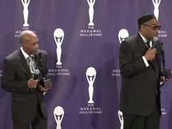 23rd Annual Rock and Roll Hall of Fame Induction Ceremony press room Stock Footage