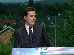 George Osborne, Shadow Chancellor, speech to The Conservative Party Conference 2009 Stock Footage