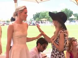 Leslie Bibb and Rachel Zoe at The Fifth Annual Veuve Clicquot Polo Classic Stock Footage