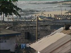 African coastal town. Stock Footage