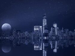 Manhattan Night, New York city Stock Footage