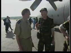 CONGO: BRAZZAVILLE: PLANE CARRYING BELGIAN TROOPS ARRIVES IN CAPITAL News Clip